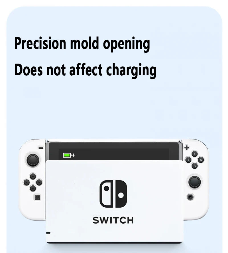 Protective Case & Film for Nintendo Switch – Rocker Cap Handle, Hard Base Cover with Skin-Friendly Gradient Design