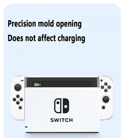 Protective Case & Film for Nintendo Switch – Rocker Cap Handle, Hard Base Cover with Skin-Friendly Gradient Design