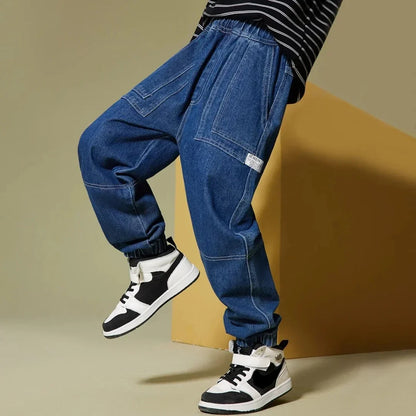 Kids Boys Skinny Jeans - Classic Denim Casual Pants for Ages 5-13