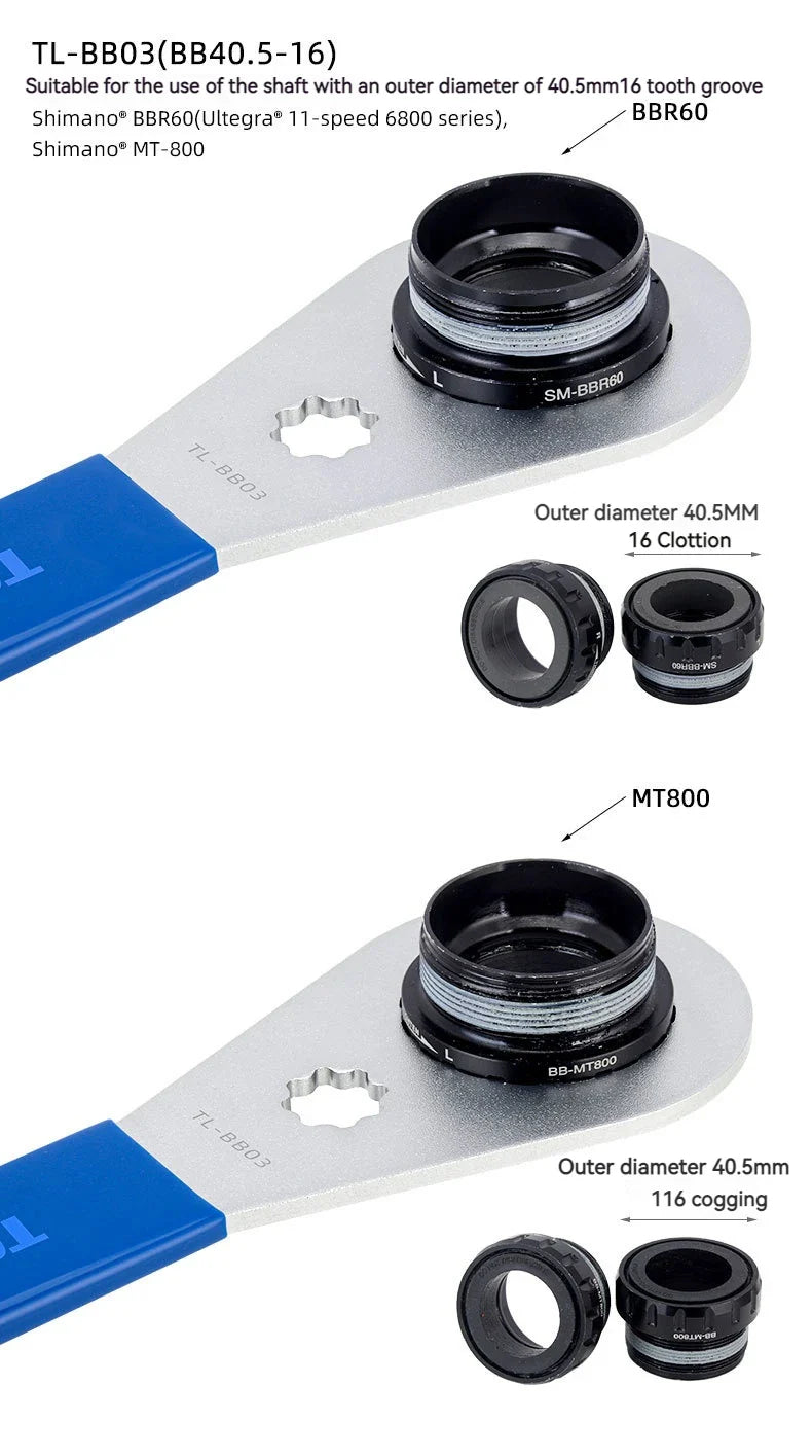 Bicycle Bottom Bracket Tool — MTB BB Removal Wrench for Shimano/DUB/BSA30