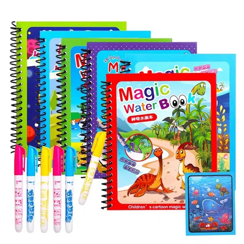Children's Early Education Magical Water Drawing Book – Reusable Coloring Book with Pen, Creative Educational Toy Gift