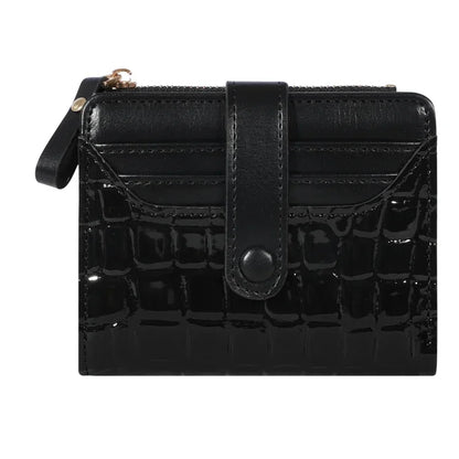 Elegant Women’s Multi-Card Wallet – PU Leather Double Zip Clutch Purse with Crocodile Pattern Storage Bag