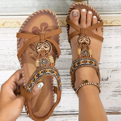 Women’s Bohemian Platform Sandals - Lightweight Soft Sole Casual Beach Shoes