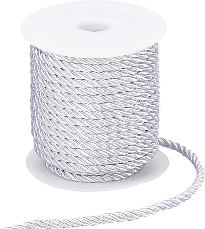 5MM Twisted Cord Rope Trim – Decorative Polyester Handmade Cording for Sewing, Crafts, Upholstery & Home Decor, 5m