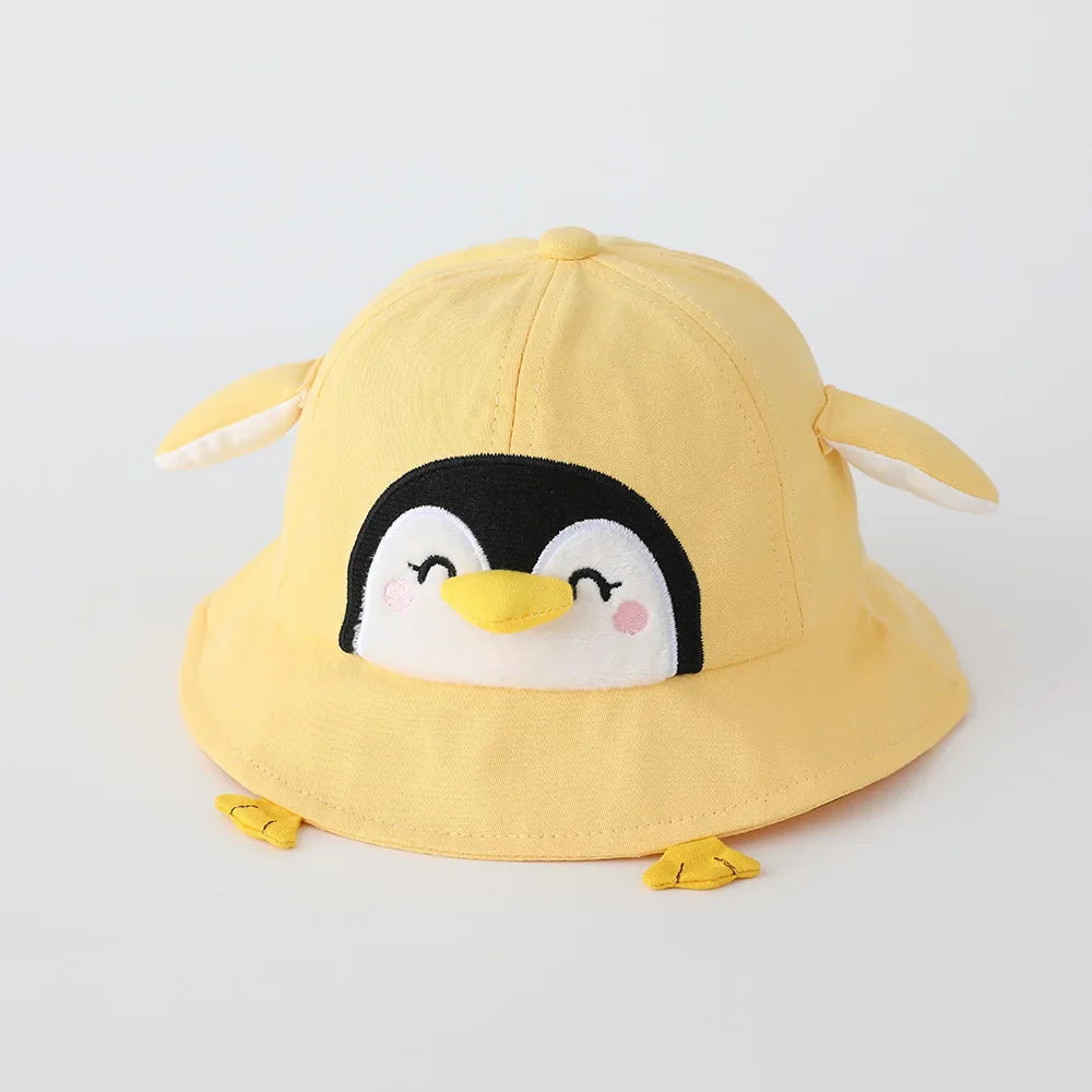 Cute Penguin Baby Sun Hat – 50CM Cotton Fisherman Cap for Kids 1-3 Years Boys & Girls Spring Summer 2026 Thin Breathable Infant Bucket Hat