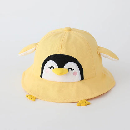 Cute Penguin Baby Sun Hat – 50CM Cotton Fisherman Cap for Kids 1-3 Years Boys & Girls Spring Summer 2026 Thin Breathable Infant Bucket Hat