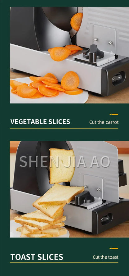801 Electric Meat Slicer – 200W Household Fruit, Mutton, and Bread Slicing Machine with 1-15mm Adjustable Thickness