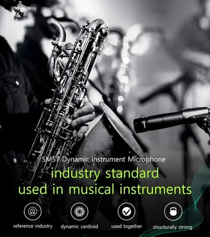 SM57 Dynamic Vocal Microphone - Classic Cardioid Unidirectional, Professional for Instruments & Drums
