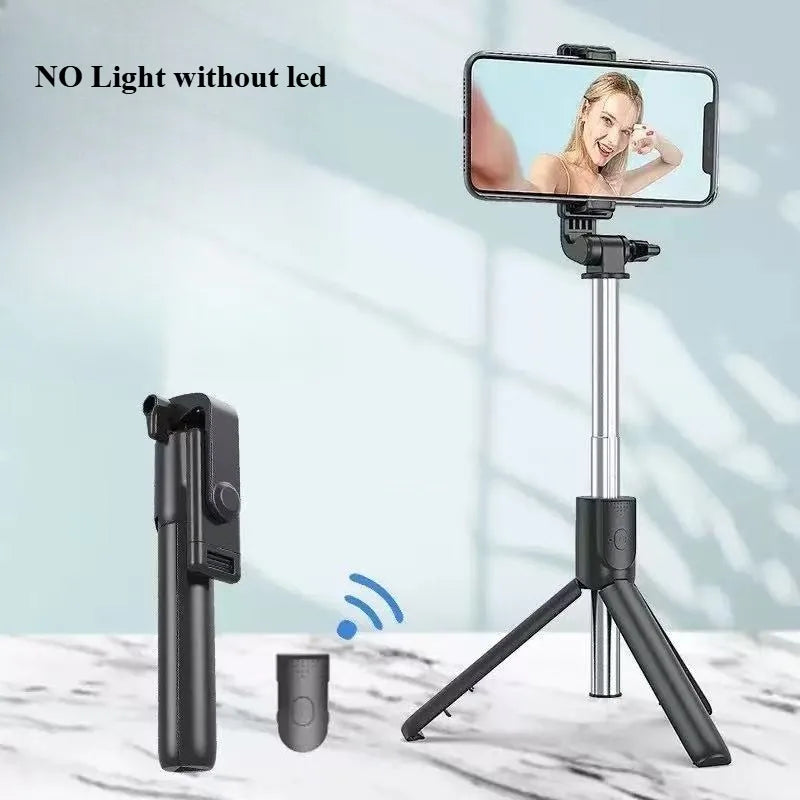 Wireless Bluetooth Selfie Stick & Tripod Stand – Fill Light with Remote Shutter for iPhone, Samsung, Xiaomi, Live Streaming Phone Holder
