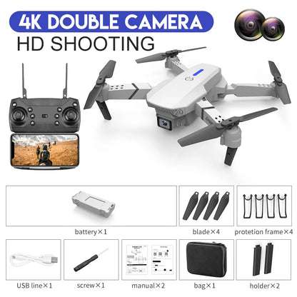 KBDFA 2023 E88 Pro WIFI FPV Drone – 4K/1080P HD Camera, Height Hold, Foldable Quadcopter Helicopter for Kids & Gifts        4o mini