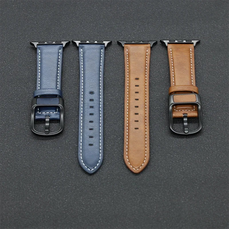 PU Leather Apple Watch Band - Premium Wrist Strap Bracelet for iWatch Series 4 5 6 SE 7 8 9 10 Ultra 49mm 40mm 41mm 42mm 44mm 45mm 46mm