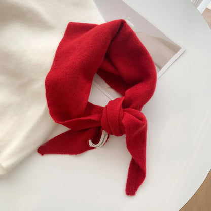 Women’s Wool Triangle Scarf – British Korean Knitted Headscarf & Warm Multi-Functional Wrap