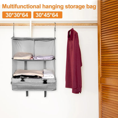 Travel Hanging Luggage Organizer | Large Capacity Foldable Clothes Storage & Garment Bag