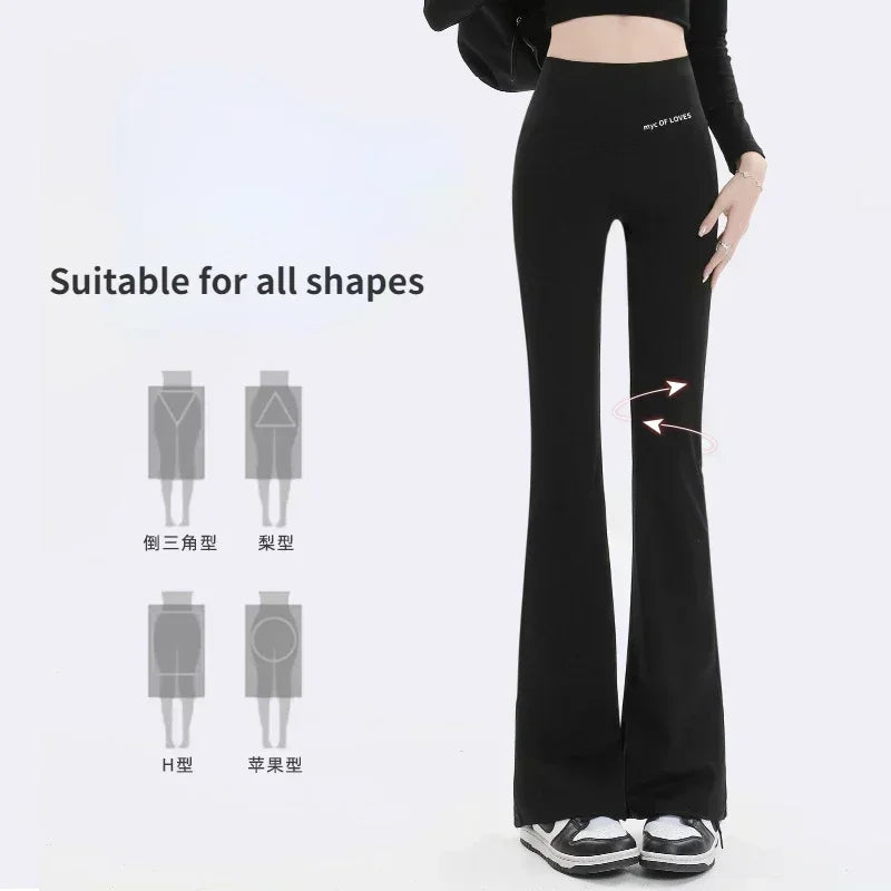 Flare Leggings for Women: High Waist Wide Leg Yoga Pants - Seamless Fitness Tights for Gym, Sports, and Casual Slimming Wear