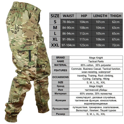Men's Tactical Camouflage Joggers – Ripstop Cargo Pants for Outdoor Work and Hiking