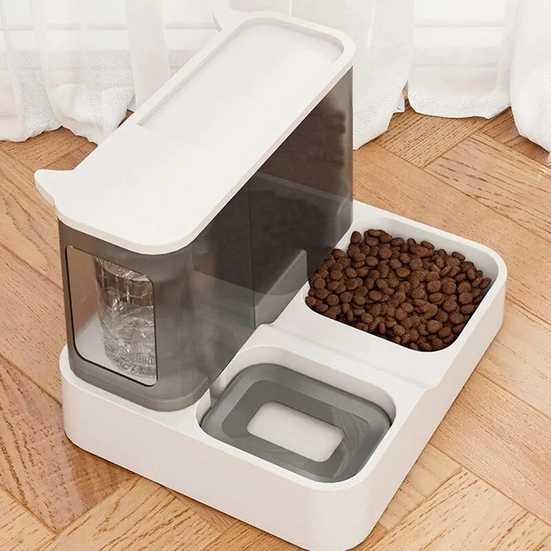 Large Capacity Automatic Cat Food Dispenser with Drinking Water Bowl - Wet and Dry Separation Pet Food Container - Convenient Pet Supplies