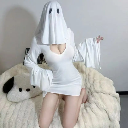 Ghost Girl Cosplay Costume - Women’s Ghost Princess Two-Piece Fishtail Halloween Skirt Set