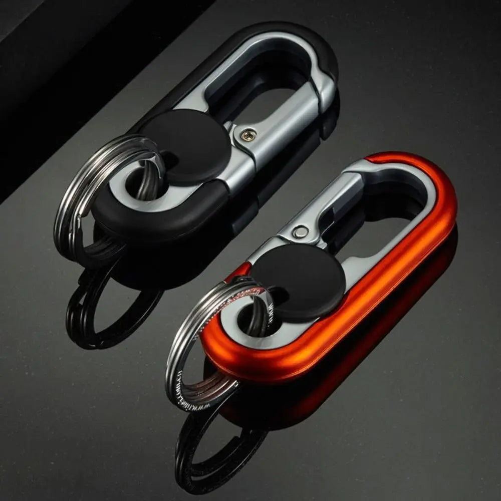 Double Ring Keychain: Men's Fashion Business Key Holder - Metal Key Buckle for Auto Car Styling Accessories