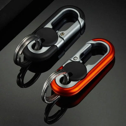 Double Ring Keychain: Men's Fashion Business Key Holder - Metal Key Buckle for Auto Car Styling Accessories