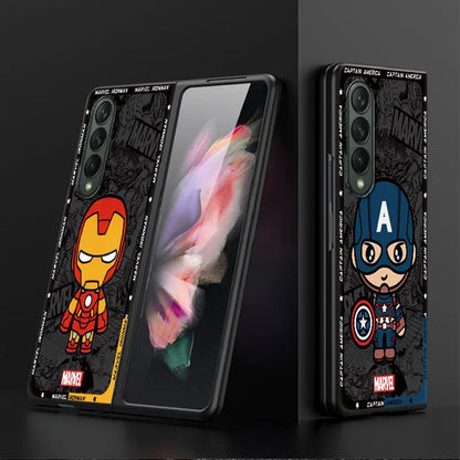 Cartoon Marvel Spiderman & Groot Case for Samsung Galaxy Z Fold 6/5/4/3 5G – Hard PC Shockproof Cover