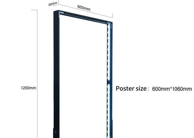 60x120cm Double-Sided LED Fabric Light Box Sign – Large Illuminated Poster Frame for Shop Advertising & Display