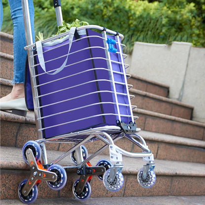 Aluminum Alloy Folding Grocery Cart – Portable Lightweight Shopping Trolley with Step Climbing for Supermarket & Food