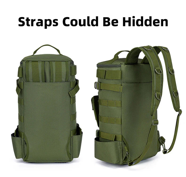 Tactical Fishing Backpack – Multifunctional Tackle Bag with Rod Holders, Molle Storage for Fishing, Camping & Hiking
