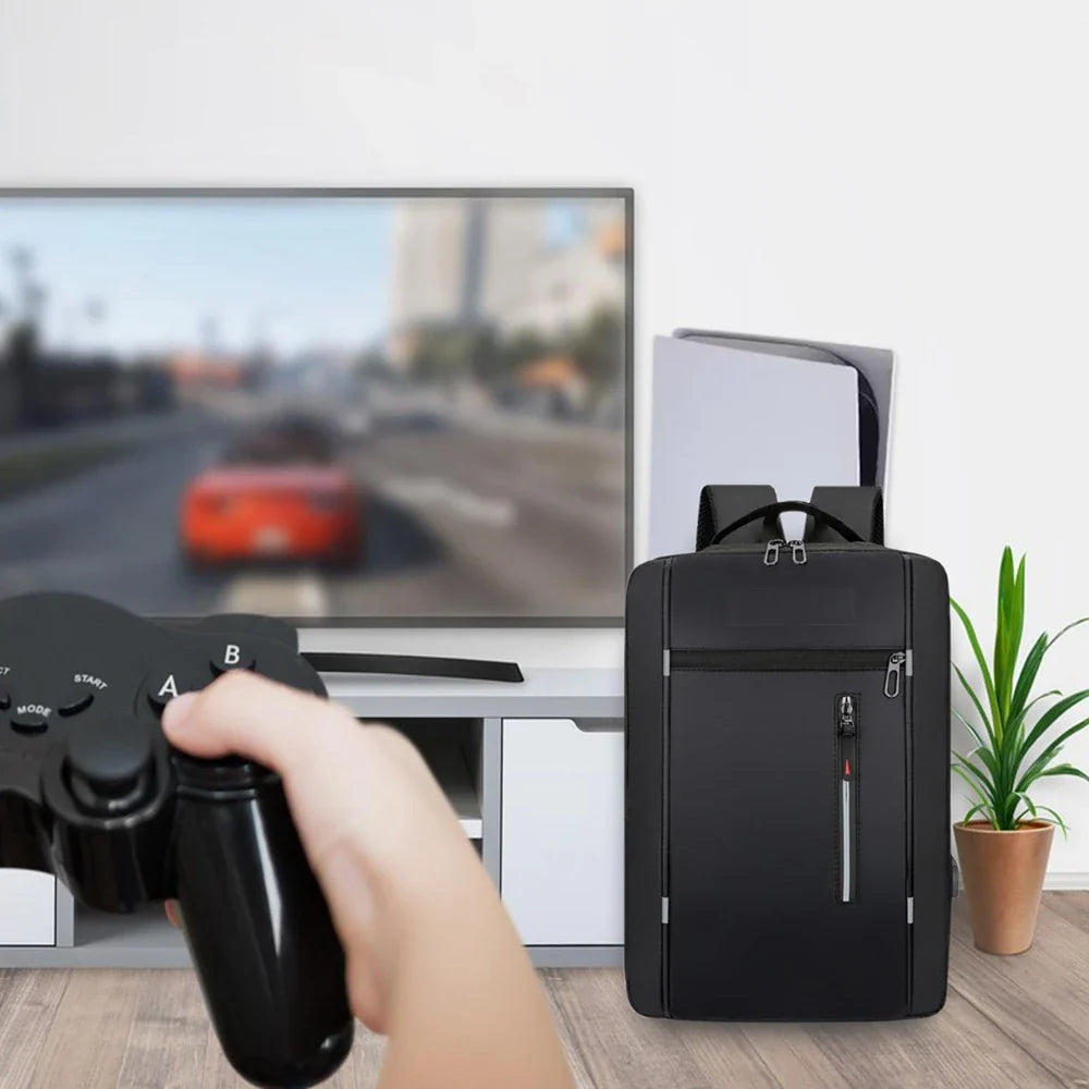 Multifunctional PS5 Console Backpack – Travel Carrying Case with USB Port for PlayStation 5 & Accessories