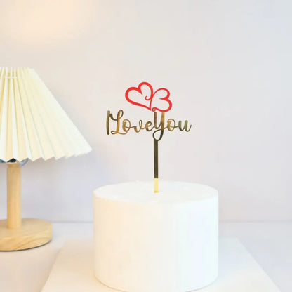 Big Red Love Cake Topper – Acrylic Wedding & Engagement Party Decoration, Valentine’s Day Love Cake Topper