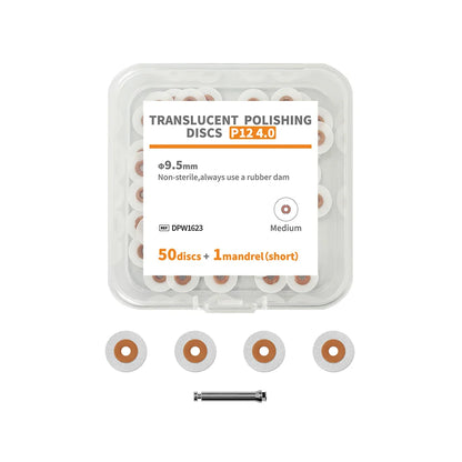 Dental Polishing Disc Kit - 40/50pcs Finishing & Refining Discs with Mandrel for Composite Restoration