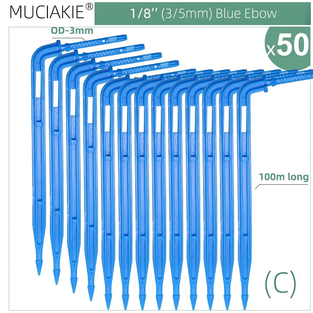 MUCIAKIE 4/2-Way Drip Irrigation System Kit – 100–10M 8L Watering Dripper Sprinkler for Potted Plants & Garden Use