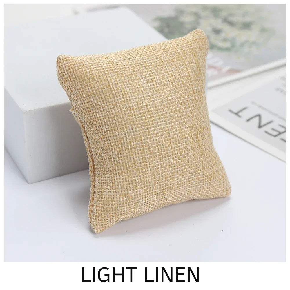 5-Color Fabric Jewelry Display Pillow – Beige Black Grey Bracelet & Watch Cushion Holder for Gifts & Wholesale DIY Accessories