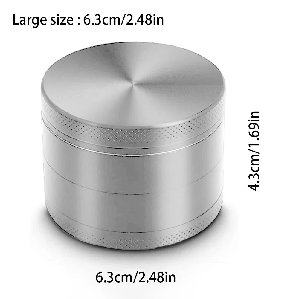 Mini 4-Layer Metal Herb Grinder — 63mm Zinc Alloy Tobacco & Dry Herb Crusher for Smoking Accessories