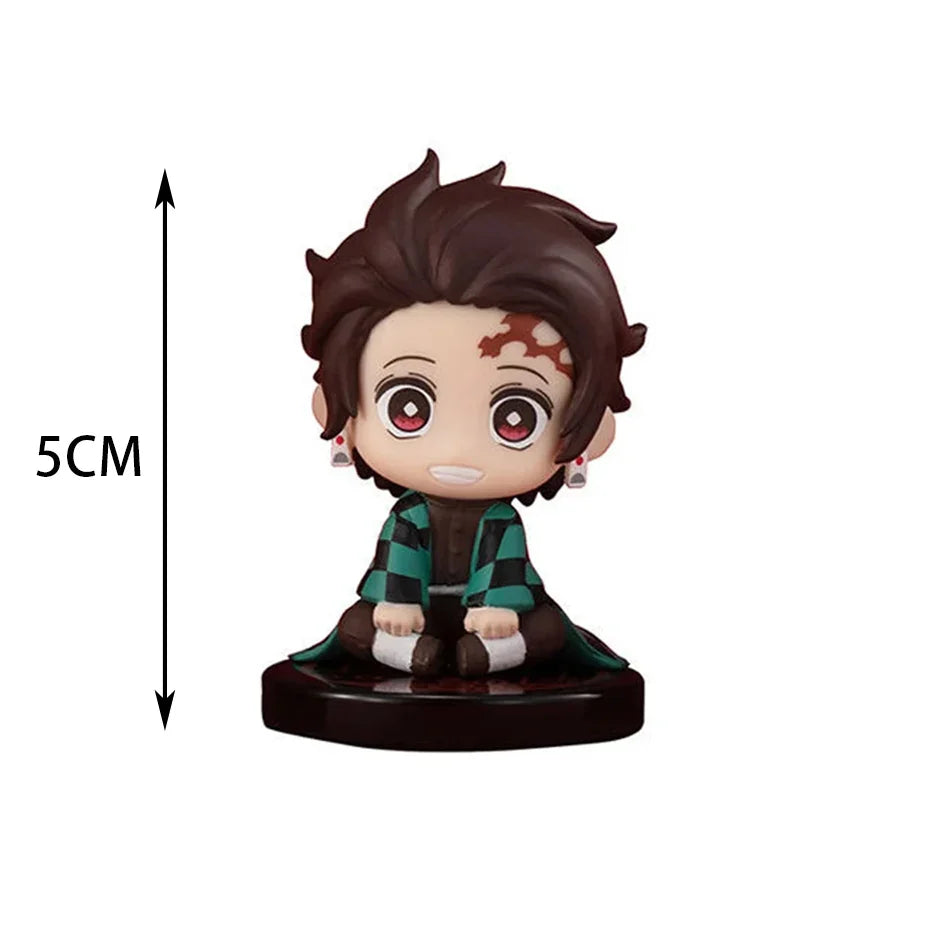 5-Style Q Version Demon Slayer Sitting Ghost Dolls – Tanjiro, Nidouzi, Inosuke & Zenitsu Action Figures