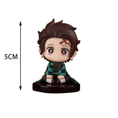 5-Style Q Version Demon Slayer Sitting Ghost Dolls – Tanjiro, Nidouzi, Inosuke & Zenitsu Action Figures