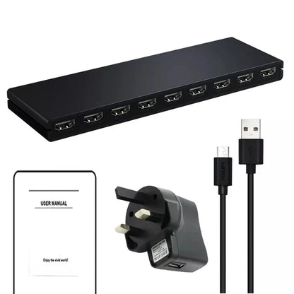 HDMI Splitter 1x8 4K 30Hz — 8-Port Video Distributor Converter, HDCP1.4 for PC, Laptop, PS4, DVD, Projector, TV
