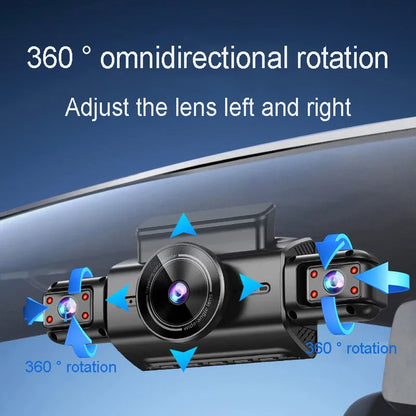 4 Channel Hidden Tachograph 4K Ultra HD Mini Dash Cam – Four Cameras with Rear View DVR, 24H Parking Monitor, BlackBox Video Recorder