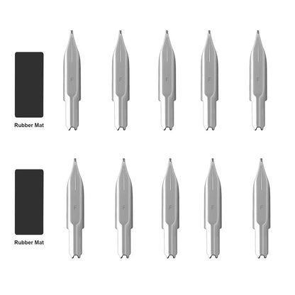 Majohn A1/A2/A3 Fountain Pen Replacement Nibs - EF/F Nib with Rubber Mat for Smooth Writing, Ink Pen Accessories