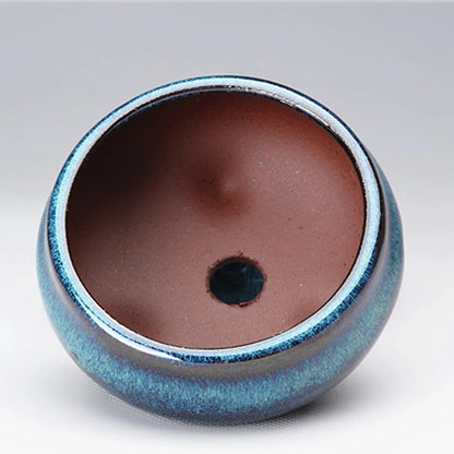 Ceramic Round Plant Pot - Succulent & Orchid Planter with Drainage Holes for Indoor & Outdoor Decor