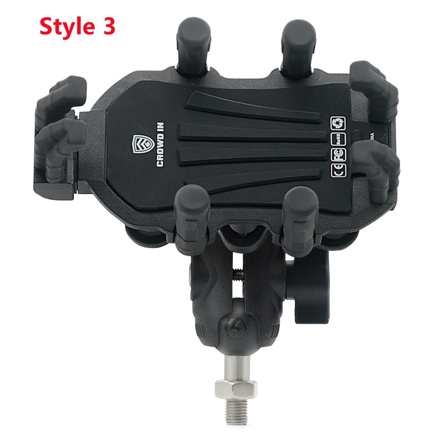 Aluminum Motorcycle Handlebar Phone Holder – Anti-Vibration Navigation & Mirror Mount Stand
