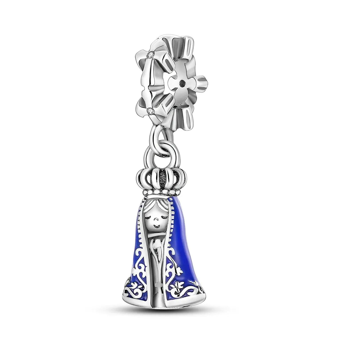 MULA Silver-Plated Sunflower & Four-Leaf Clover Dangle Charms - DIY 3MM Snake Chain Bracelet