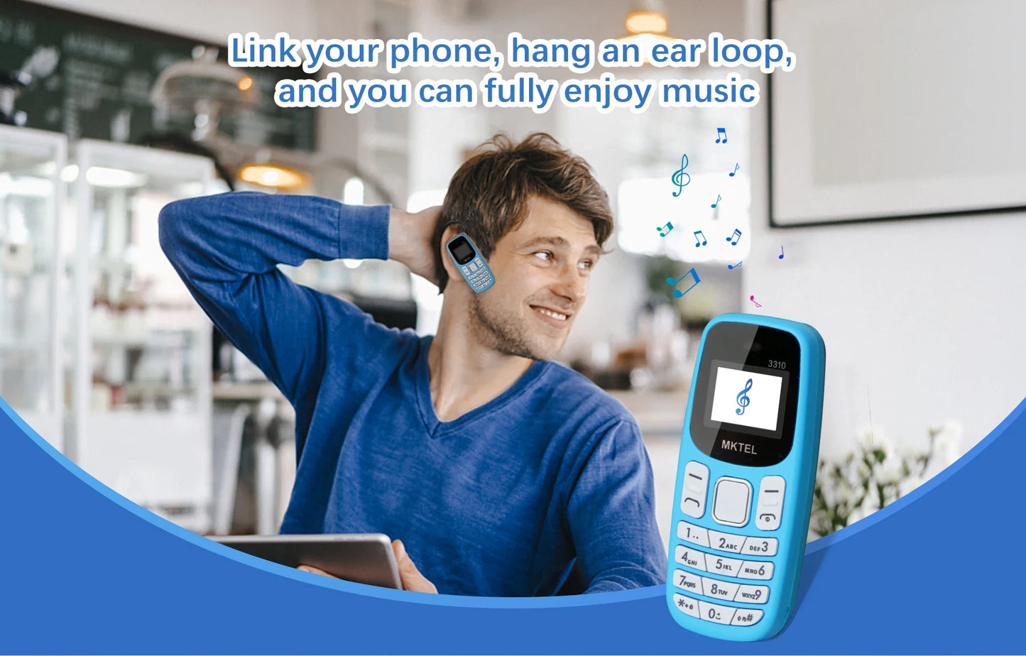 MKTEL 3310 Mini Feature Phone – Dual SIM, Dual Standby with MP3/MP4, FM Radio, Bluetooth & GPRS