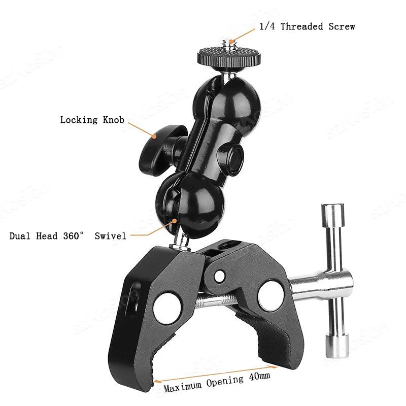 Selfie Stick Monopod Handlebar Mount – Compatible with Insta360 X4/X3/X2, GoPro 8-13 & DJI for Bicycle & Motorcycle