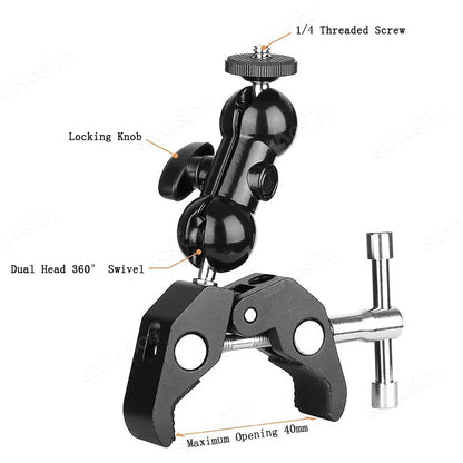 Selfie Stick Monopod Handlebar Mount – Compatible with Insta360 X4/X3/X2, GoPro 8-13 & DJI for Bicycle & Motorcycle
