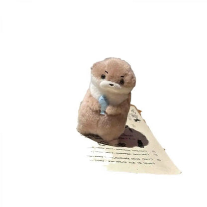 Cute Otter Hug Fish Plush Keychain – Adorable Pendant Doll Gift for Girls, Creative Heart Charm