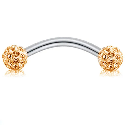 Crystal Curved Barbell Piercing Earrings – Daith, Helix, Tragus & Cartilage Body Jewelry Stud Ring