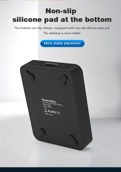 Blueendless External SSD Hard Disk NVME Enclosure – 10G Online Reading/Writing Speed, M.2 NVME SD Docking Station Case