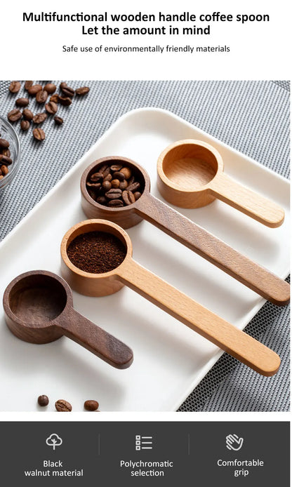 Wooden Measuring Spoon – Coffee Bean, Tea, Sugar & Spice Scoop, Kitchen Measuring Tool & Coffee Accessory