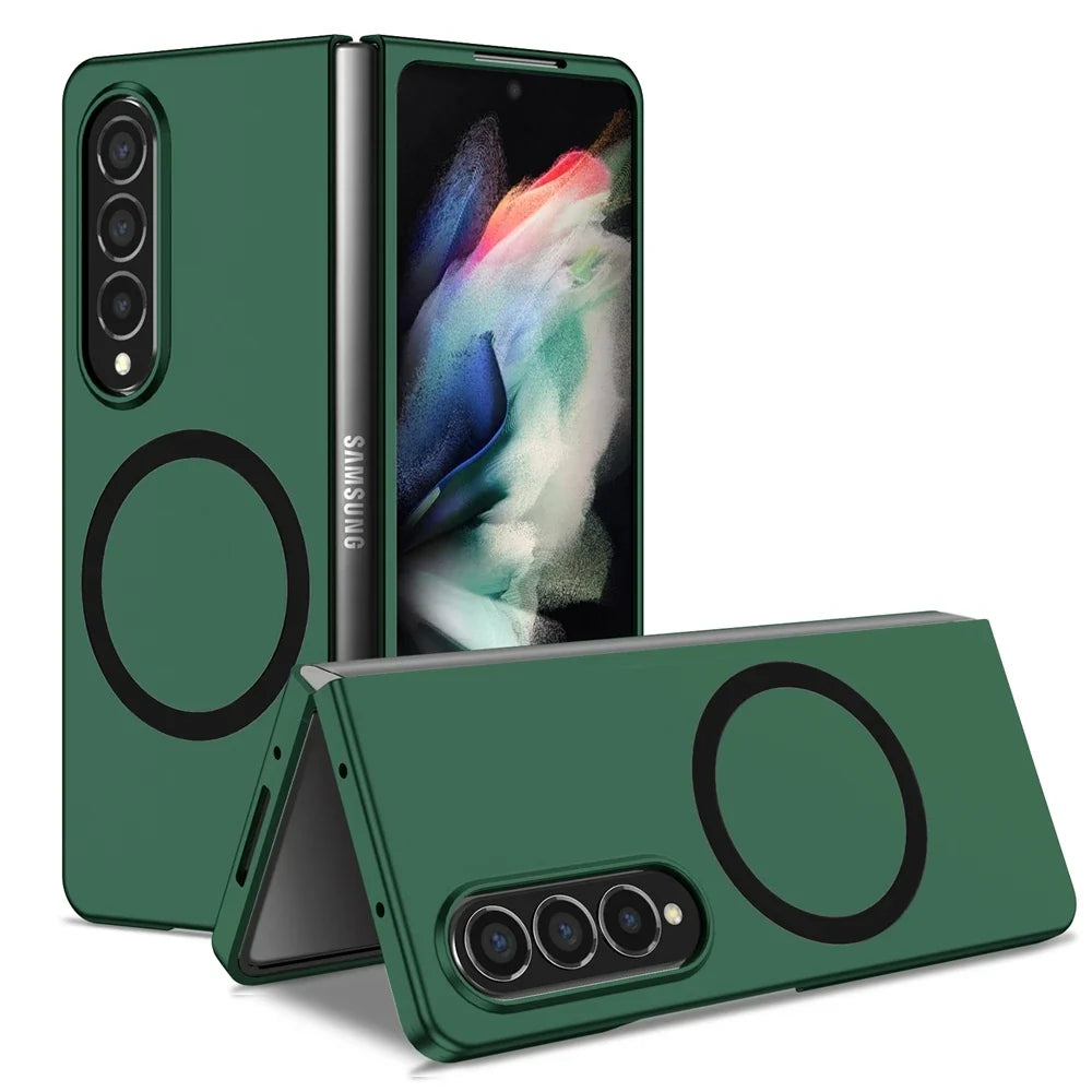 Magnetic Wireless Charging Case - Anti-Fingerprint Shockproof Magsafe Cover for Samsung Galaxy Z Fold 6/5/4/3