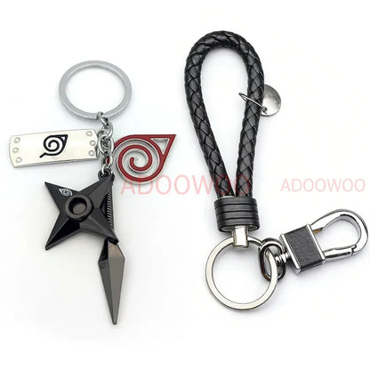 Bandai Naruto Red Cloud Alloy Keychain Set – 20 Styles Anime Woven Leather Rope Charm Car Pendant Punk Jewelry Gift Accessories